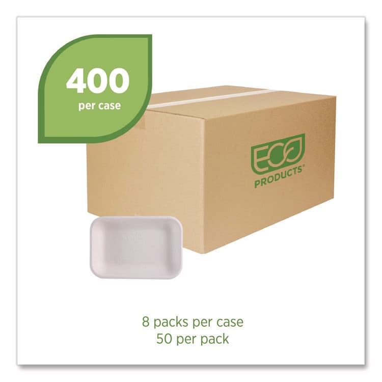 ECO-PRODUCTS,INC. WorldView Vanguard Rectangular Container, 12 oz, 7 x 4.75 x 1, Sugarcane Fiber, White, 400/Carton (ECOEPSCRC12NFA) thumbnail 2