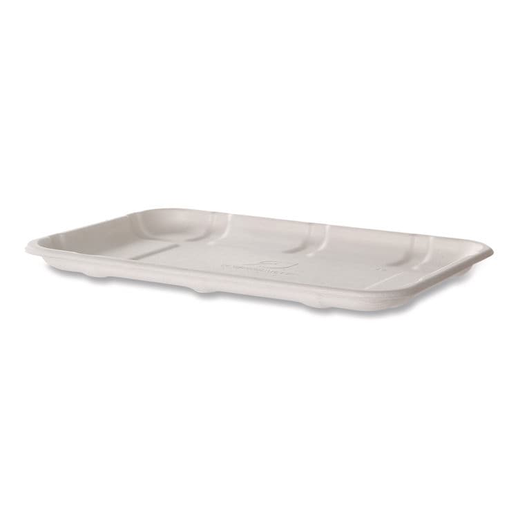 ECO-PRODUCTS,INC. Meat and Produce Food Trays, 8.5 x 6.2 x 0.5, White, Sugarcane Fiber, 400/Carton (ECOEPMP2SNFA)