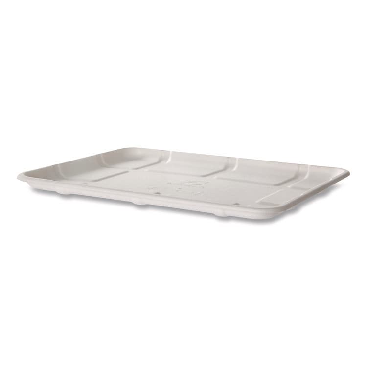 ECO-PRODUCTS,INC. Meat and Produce Food Trays, 10.52 x 8.5 x 0.5, White, Sugarcane Fiber, 300/Carton (ECOEPMP8SNFA)