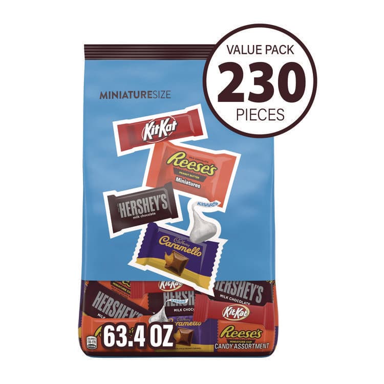 THE HERSHEY COMPANY Assorted Minis Value Pack, Assorted Chocolates, 63.4 oz Bag, 230 Pieces (GRR22002450) thumbnail 3