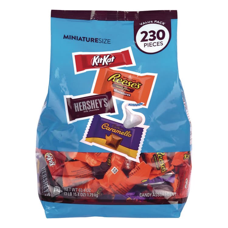 THE HERSHEY COMPANY Assorted Minis Value Pack, Assorted Chocolates, 63.4 oz Bag, 230 Pieces (GRR22002450)