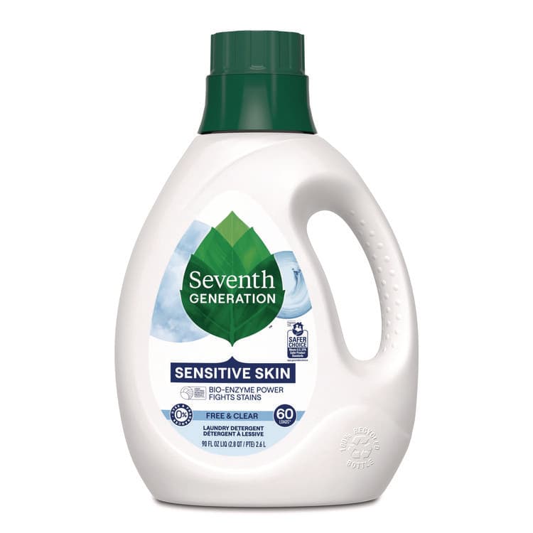 SEVENTH GENERATION Natural Liquid Laundry Detergent, Sensitive Skin Free and Clear, 90 oz Bottle, 4/Carton (SEV68748039)