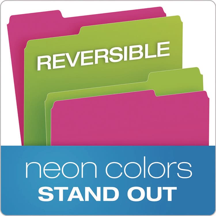 TOPS BUSINESS FORMS Glow Twisted 3-Tab File Folder, 1/3-Cut Tabs: Assorted, Letter Size, 0.25" Expansion, Assorted Colors, 12/Pack (PFX40526) thumbnail 2