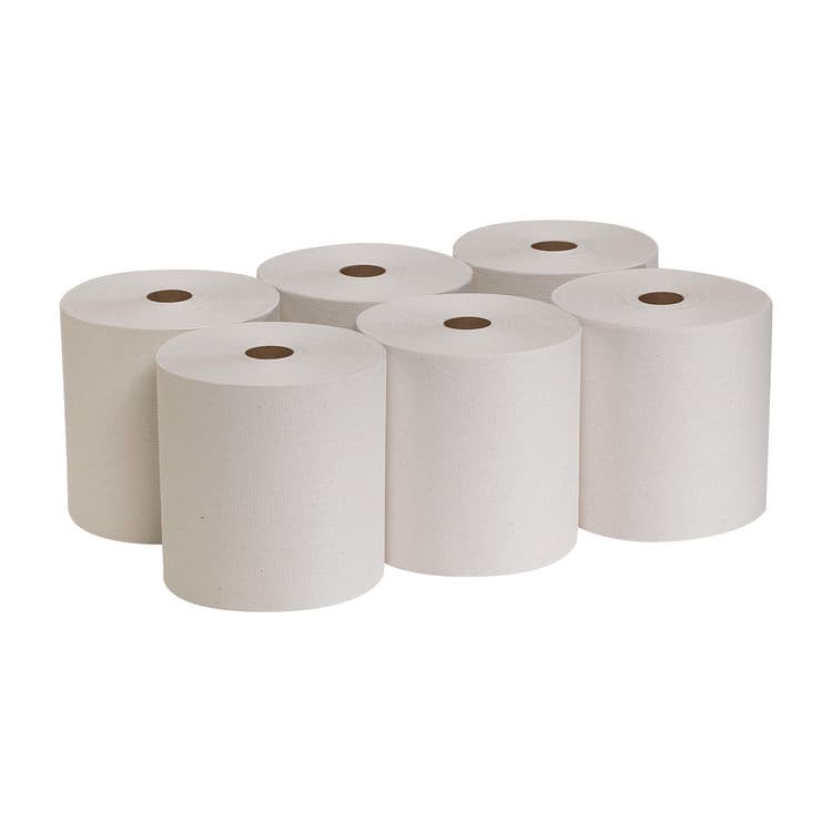 GEORGIA PACIFIC Pacific Blue Basic Recycled Paper Towel Roll, 1-Ply, 7.88" x 800 ft, White, 6 Rolls/Carton (GPC26601)