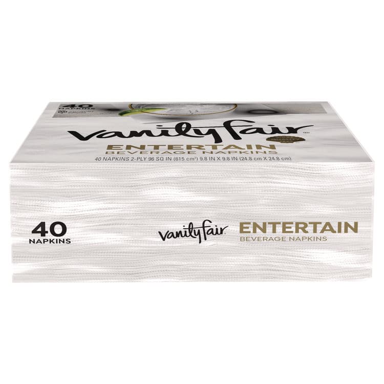 GEORGIA PACIFIC Entertain Beverage Napkins, 2-Ply, 9.8 x 9.8, White, 40/Pack, 12 Packs/Carton (VTF35134) thumbnail 2