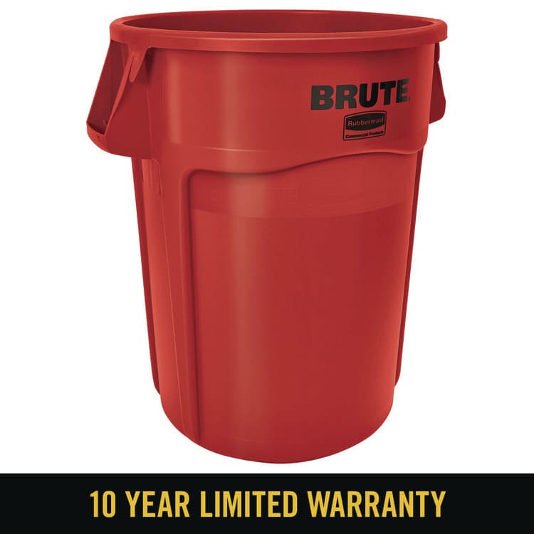 RUBBERMAID COMMERCIAL PROD. Vented Round Brute Container, 44 gal, Plastic, Red, 4/Carton (RCP264360REDCT) thumbnail 3