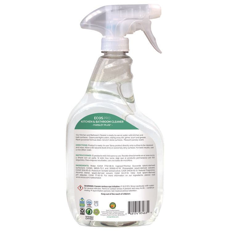 EARTH FRIENDLY PRODUCTS Parsley Plus All-Purpose Kitchen and Bathroom Cleaner, Parsely Scent, 32 oz Spray Bottle, 6/Carton (EOPPL97466CT) thumbnail 3