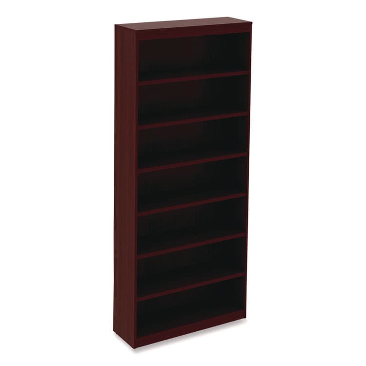 ALERA Alera Valencia Series Square Corner Bookcase, Seven-Shelf, 35.63w x 11.81d x 83.86h, Mahogany (ALEVA78436MY) thumbnail 2