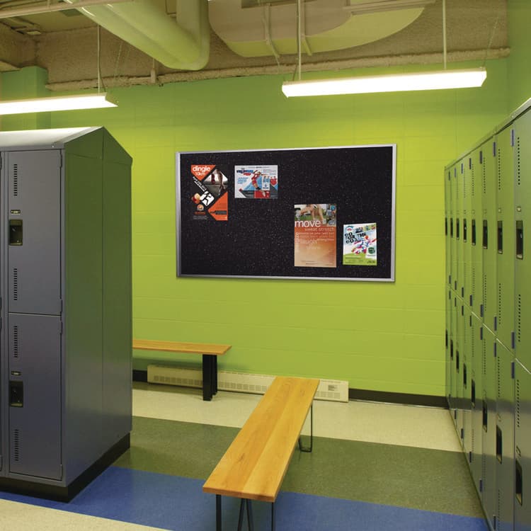 GHENT MANUFACTURING, Recycled Bulletin Board, 87.91 x 48.5, Confetti Surface, Satin Aluminum Frame (GHEATR47CF) thumbnail 4