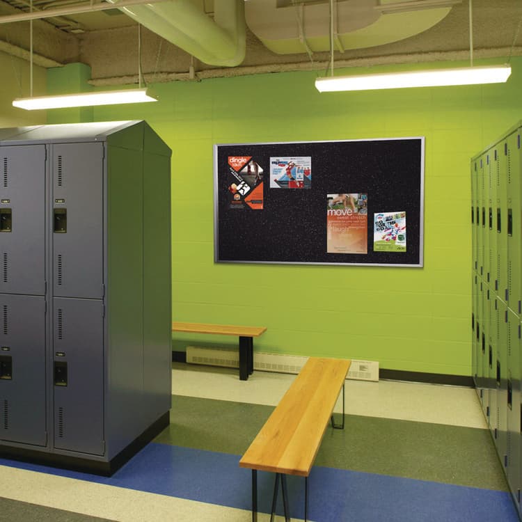 GHENT MANUFACTURING, Recycled Bulletin Board, 87.91 x 48.5, Tan Speckled Surface, Satin Aluminum Frame (GHEATR47TN) thumbnail 4