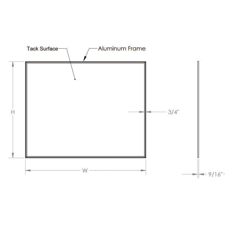 GHENT MANUFACTURING, Vinyl Bulletin Board with Aluminum Frame, 87.91" x 48.5", Caramel Surface, Satin Aluminum Frame (GHEAV47181) thumbnail 4