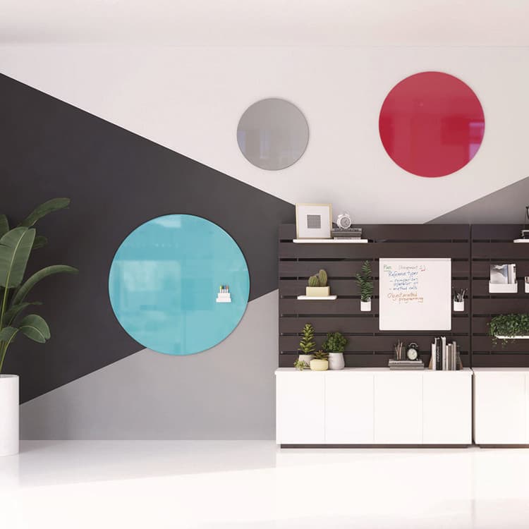 GHENT MANUFACTURING, Coda Low Profile Circular Magnetic Glassboard, 24 x 24, Denim Surface (GHECDAGM24DM) thumbnail 3