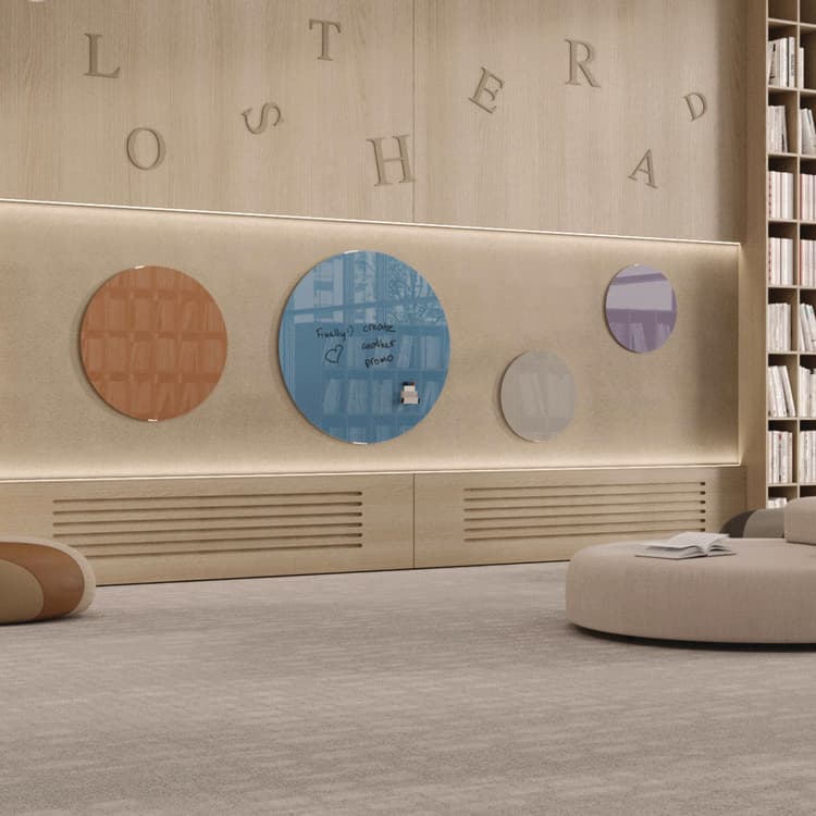 GHENT MANUFACTURING, Coda Low Profile Circular Magnetic Glassboard, 24 x 24, Denim Surface (GHECDAGM24DM) thumbnail 4