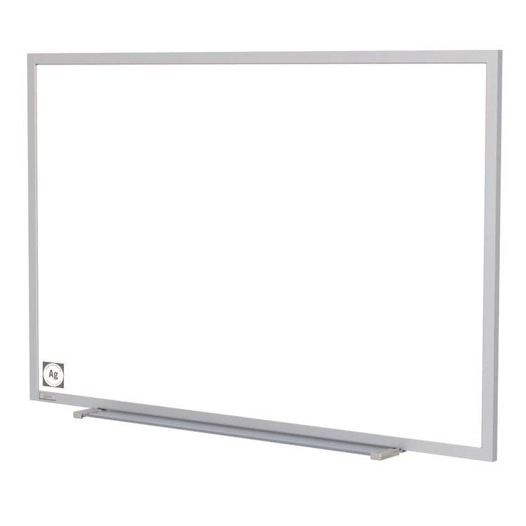 GHENT MANUFACTURING, Hygienic Porcelain Magnetic Whiteboard with Aluminum Frame, 87.91" x 48.5", White Surface, Satin Aluminum Frame (GHEM4474)