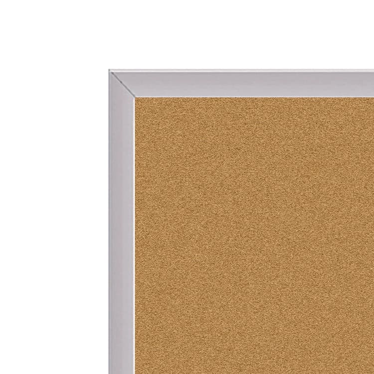 GHENT MANUFACTURING, Natural Cork Bulletin Board with Aluminum Frame, 87.91" x 48.5", Tan Surface, Satin Aluminum Frame (GHEAK47) thumbnail 2