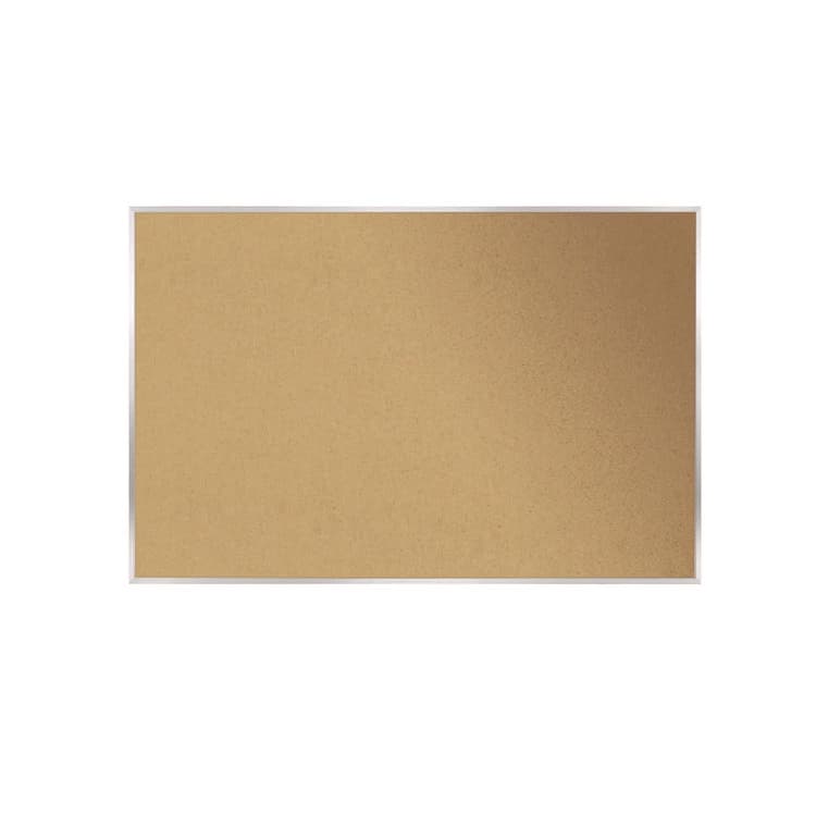 GHENT MANUFACTURING, Natural Cork Bulletin Board with Aluminum Frame, 87.91" x 48.5", Tan Surface, Satin Aluminum Frame (GHEAK47)