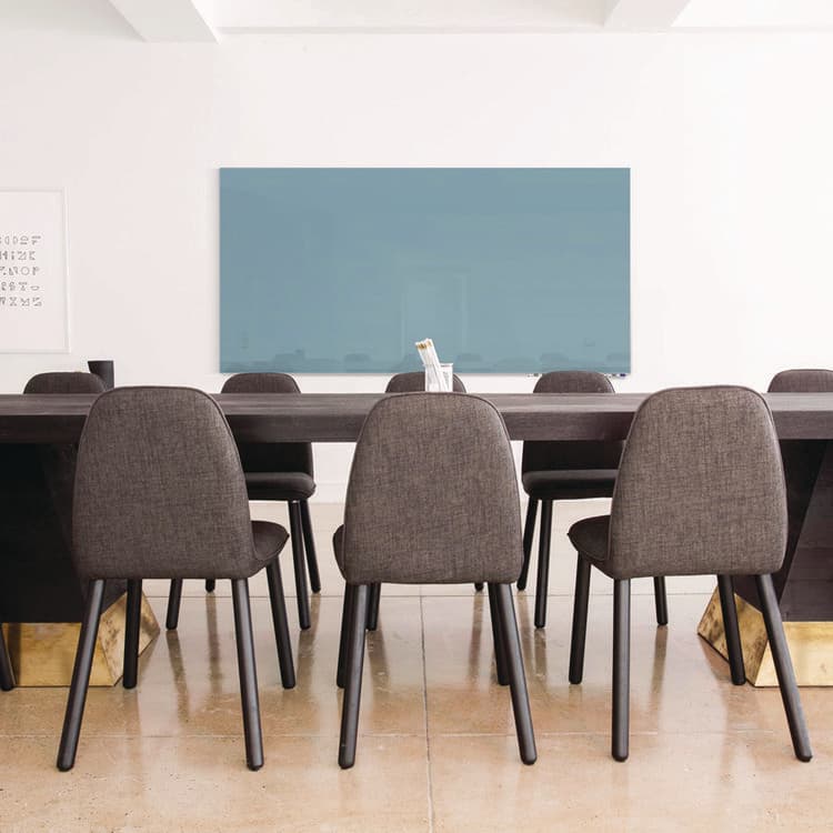 GHENT MANUFACTURING, Aria Low-Profile Frameless Magnetic Glassboard, 60" x 36", Denim Blue Surface (GHEARIASM35DM) thumbnail 3