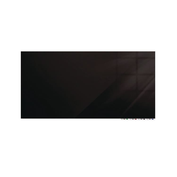 GHENT MANUFACTURING, Aria Low-Profile Frameless Magnetic Glassboard, 96" x 48", Black Surface (GHEARIASM48BK)