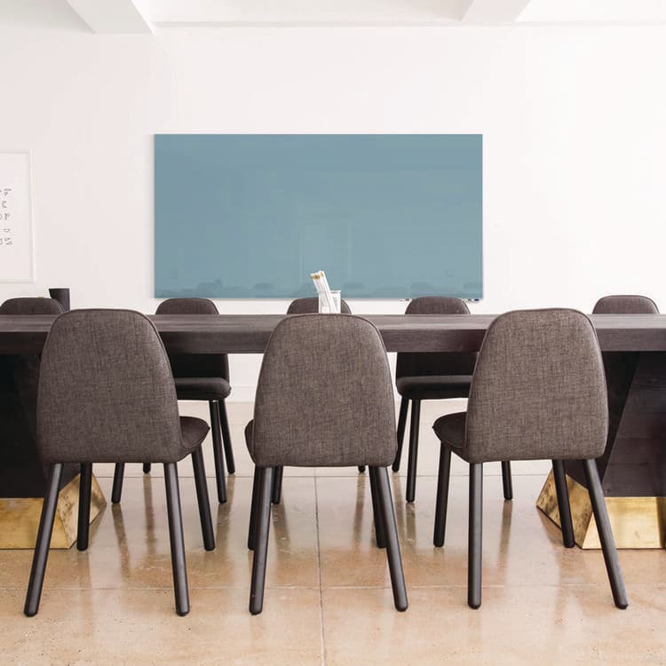 GHENT MANUFACTURING, Aria Low-Profile Frameless Magnetic Glassboard, 120" x 48", Denim Blue Surface (GHEARIASM410DM) thumbnail 3