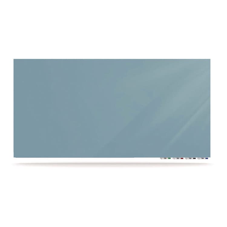 GHENT MANUFACTURING, Aria Low-Profile Frameless Magnetic Glassboard, 120" x 48", Denim Blue Surface (GHEARIASM410DM)