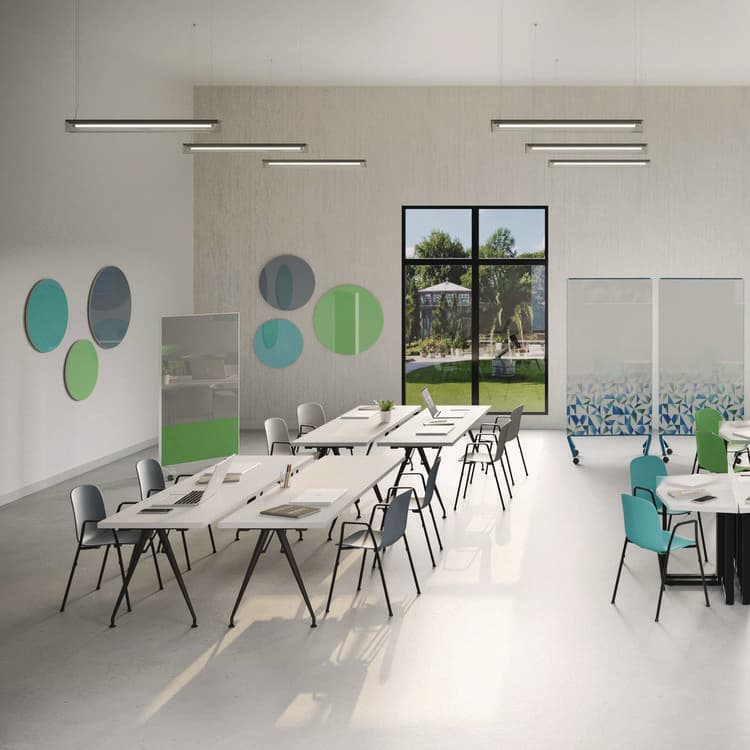 GHENT MANUFACTURING, Coda Low Profile Circular Non-Magnetic Glassboard, 36 x 36, Smoke Surface (GHECDAGN36SK) thumbnail 3