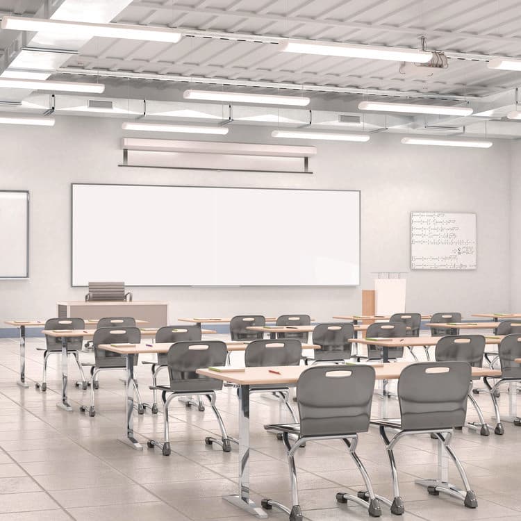 GHENT MANUFACTURING, Two-Piece M2 Non-Magnetic Whiteboard with Aluminum Frame, 120.75" x 48.5", White Surface, Satin Aluminum Frame (GHEM241042P) thumbnail 3