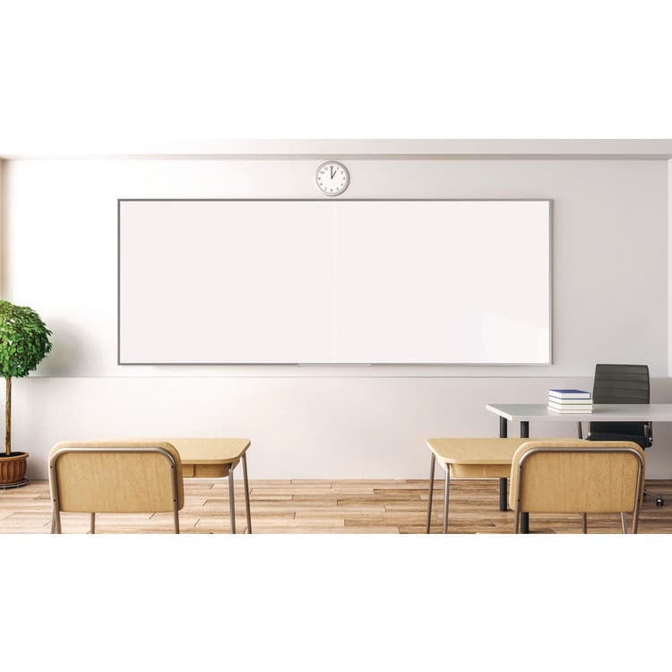 GHENT MANUFACTURING, Two-Piece M2 Non-Magnetic Whiteboard with Aluminum Frame, 144.5" x 48.5", White Surface, Satin Aluminum Frame (GHEM241242P) thumbnail 2