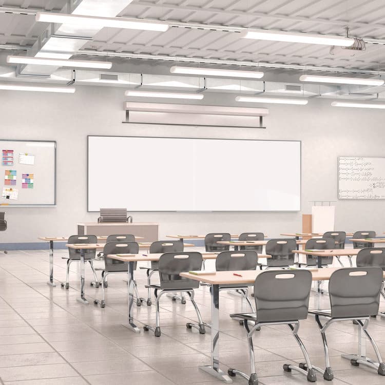 GHENT MANUFACTURING, Two-Piece M2 Non-Magnetic Whiteboard with Aluminum Frame, 144.5" x 48.5", White Surface, Satin Aluminum Frame (GHEM241242P) thumbnail 3