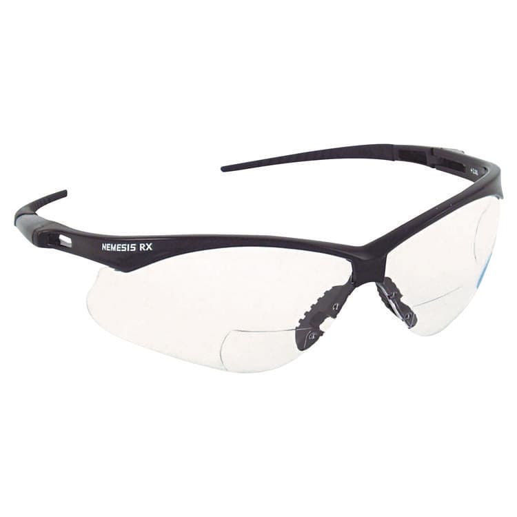 KIMBERLY-CLARK PROFESSIONAL Nemesis Readers Safety Glasses, 1.5+ Diopter, Black Half Frame, Clear Dual Lens (ANS28621)