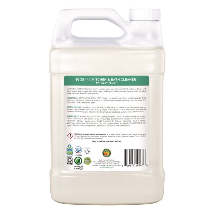 EARTH FRIENDLY PRODUCTS Parsley Plus All-Purpose Kitchen and Bathroom Cleaner, Herbal Scent, 1 gal Bottle, 4/Carton (EOPPL974604CT) thumbnail 3
