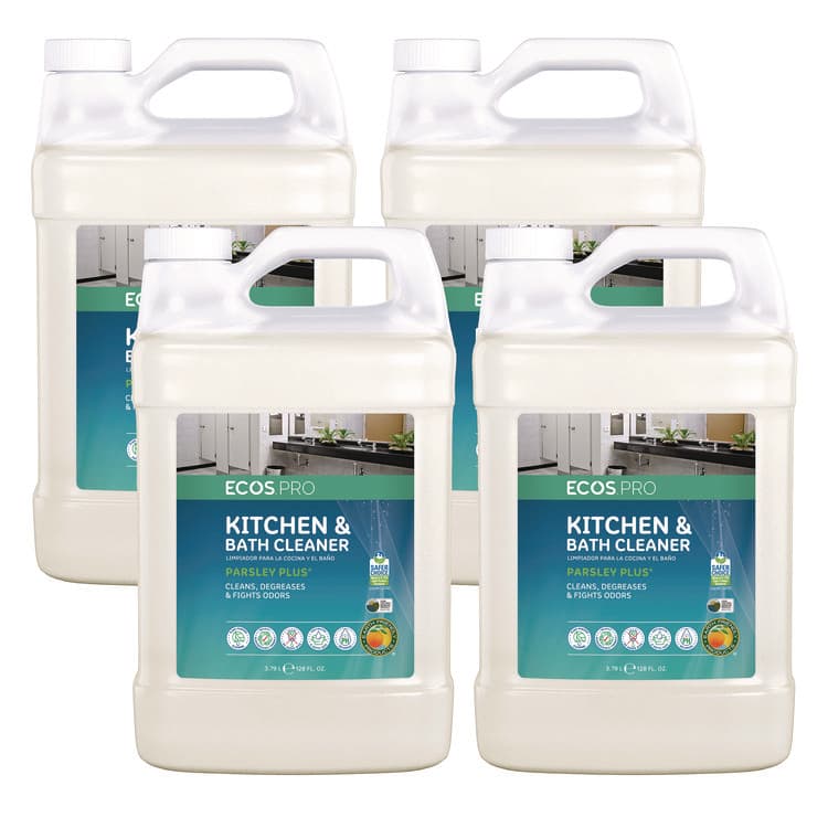 EARTH FRIENDLY PRODUCTS Parsley Plus All-Purpose Kitchen and Bathroom Cleaner, Herbal Scent, 1 gal Bottle, 4/Carton (EOPPL974604CT)