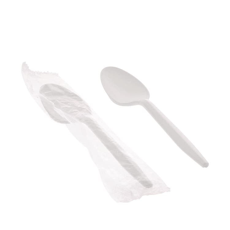 PACTIV EVERGREEN CORPORATION Fieldware Cutlery, Individually Wrapped, Mediumweight Spoon, Plastic, White, 1,000/Carton (PCTFKSWCH) thumbnail 2