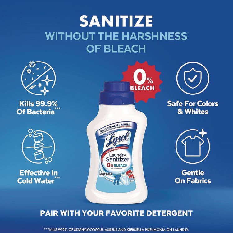 RECKITT BENCKISER Laundry Sanitizer, Crisp Linen Scent, 21 oz Bottle, 6/Carton (RAC56374CT) thumbnail 3