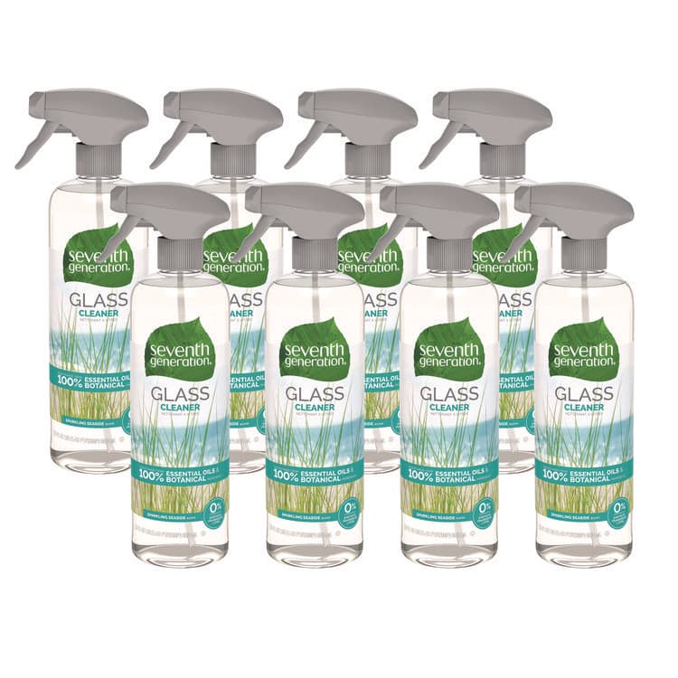 SEVENTH GENERATION Natural Glass and Surface Cleaner, Sparkling Seaside, 23 oz Trigger Spray Bottle, 8/Carton (SEV44712CT)