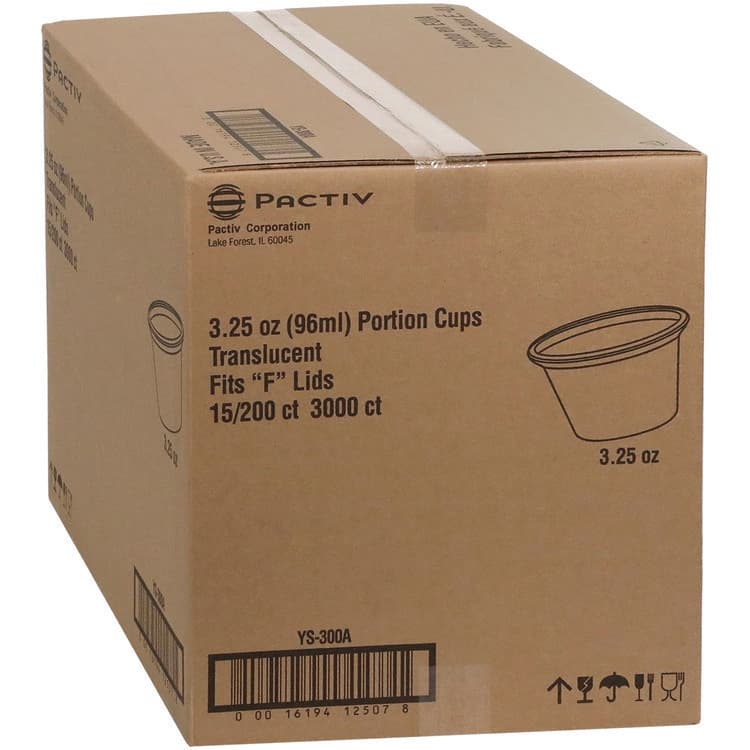 PACTIV EVERGREEN CORPORATION Plastic Portion Cup, 3.25 oz, Translucent, 3,000/Carton (PCTYS300A) thumbnail 2