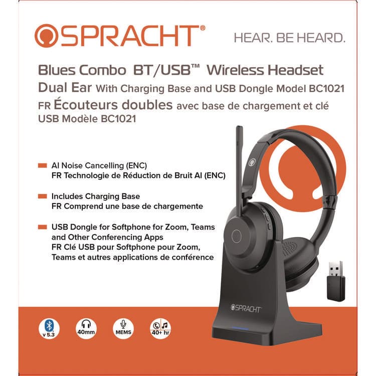 SPRACHT Blues Combo Binaural Headset, Over The Ear, Black (SPTBC1022) thumbnail 2