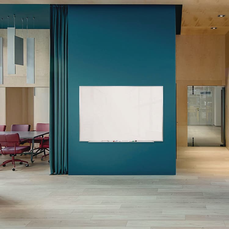 GHENT MANUFACTURING, M1 Porcelain Magnetic Whiteboard, 87.91" x 48.5", White Surface, Satin Aluminum Frame (GHEM1474) thumbnail 3