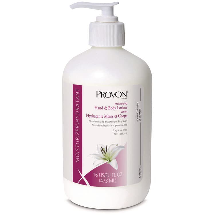 GO-JO INDUSTRIES Moisturizing Hand and Body Lotion, 16 oz Pump Bottle, Fragrance-Free, 12/Carton (GOJ423512)