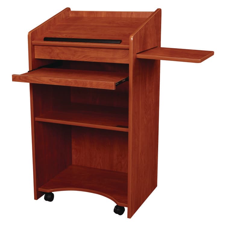 NATIONAL PUBLIC SEATING Aristocrat Non-Sound Lectern, 25 x 20 x 46, Cherry (NPS600CH)