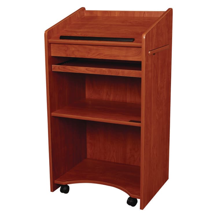 NATIONAL PUBLIC SEATING Aristocrat Non-Sound Lectern, 25 x 20 x 46, Cherry (NPS600CH) thumbnail 2