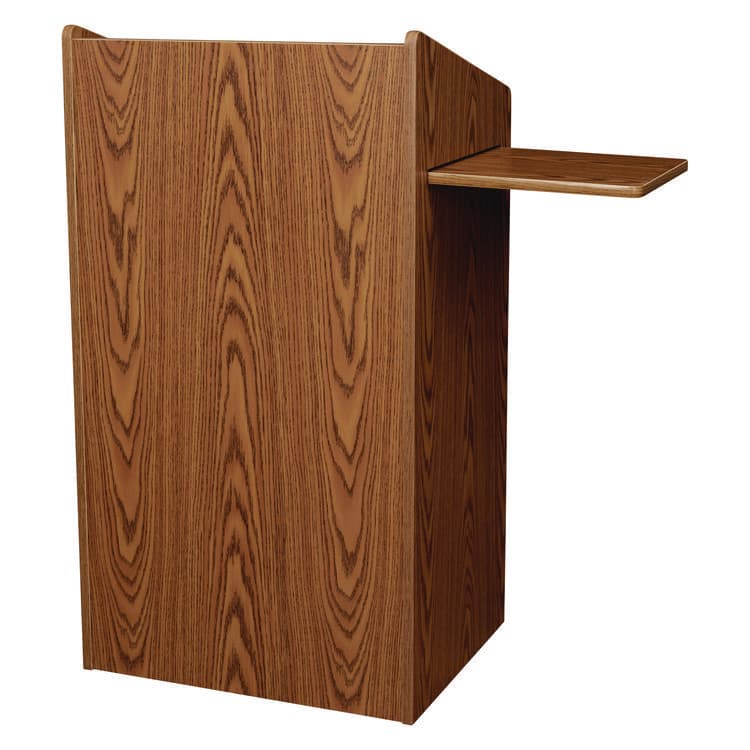 NATIONAL PUBLIC SEATING Aristocrat Non-Sound Lectern, 25 x 20 x 46, Oak (NPS600MO) thumbnail 4