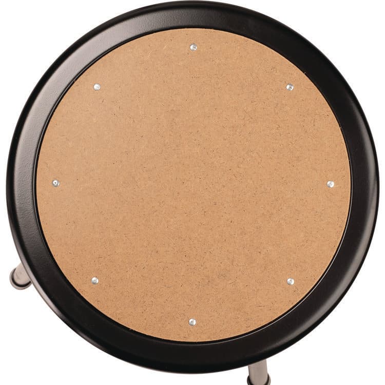 NATIONAL PUBLIC SEATING 6200 Series Heavy Duty Steel Stool, Backless, Supports Up to 500 lb, 18" Seat Height, Brown Seat, Black Base (NPS621810) thumbnail 2