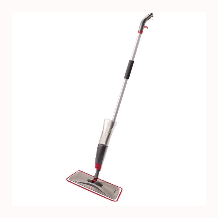 RUBBERMAID COMMERCIAL PROD. Reveal Microfiber Spray Mop Kit, Microfiber Head, 54.5" Silver/Black Handle (RCP1M15GRYRD)