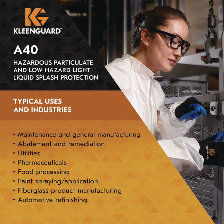 KIMBERLY-CLARK PROFESSIONAL A40 Liquid and Particle Protection Lab Coats, Elastic Wrists, 3X-Large, White, 30/Carton (ANS44446) thumbnail 4