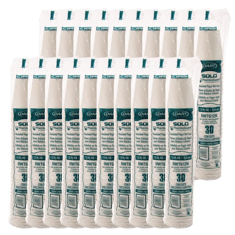 DART Thermoguard Insulated Paper Hot Cups, 12 oz, White Sustainable Forest Design, 600/Carton (SCCDWTG12W) thumbnail 4