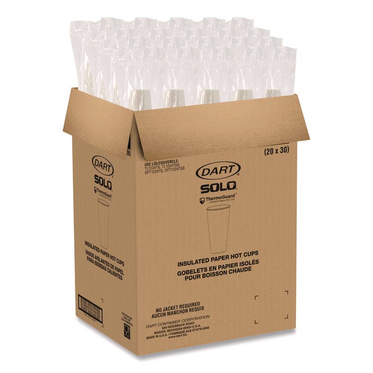 DART Thermoguard Insulated Paper Hot Cups, 20 oz, White Sustainable Forest Design, 600/Carton (SCCDWTG20W) thumbnail 4