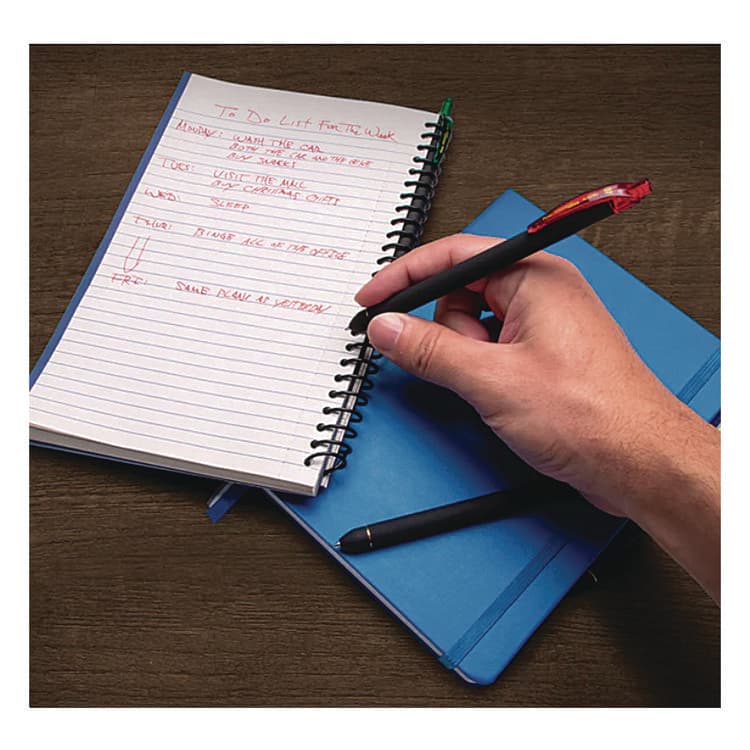 PENTEL OF AMERICA EnerGel Kuro Gel Pen, Retractable, Medium 0.7 mm, Assorted Ink Colors, Black Barrel, 12/Pack (PENBL437R1BP12M) thumbnail 4