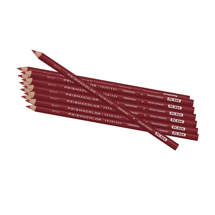 SANFORD Premier Colored Pencil, Crimson Red Lead, Crimson Red Barrel, 12/Pack (SAN3353) thumbnail 4