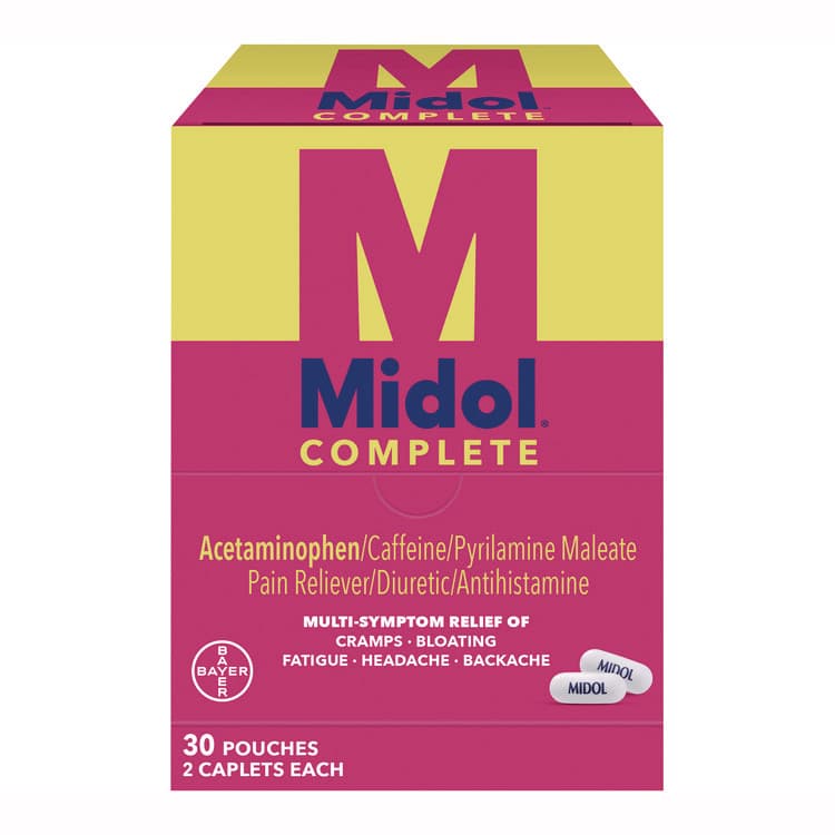 ACME UNITED CORPORATION Complete Menstrual Caplets, 2/Pack, 30 Packs/Box (PFY64458)