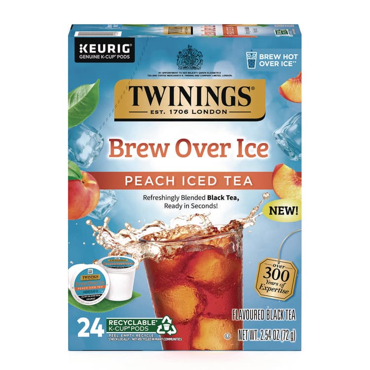 KEURIG DR PEPPER Brew Over Ice K-Cups, Peach, 24/Box (TWGTNA23196)